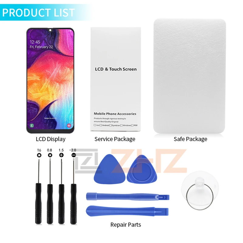 Для samsung Galaxy A50 lcd a505 кодирующий преобразователь сенсорного экрана в сборе с рамкой A505F/DS A505F A505FD A505A Запчасти для экрана