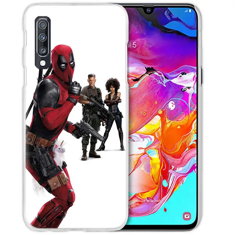 Фильма «Дэдпул»; рубашки с изображением Человека-паука чехол для samsung Galaxy A50 A70 A80 A20e A60 A40 A30 A20 A10 A8 A6 плюс A9 A7 жесткий чехол для телефона из поликарбоната с Coque