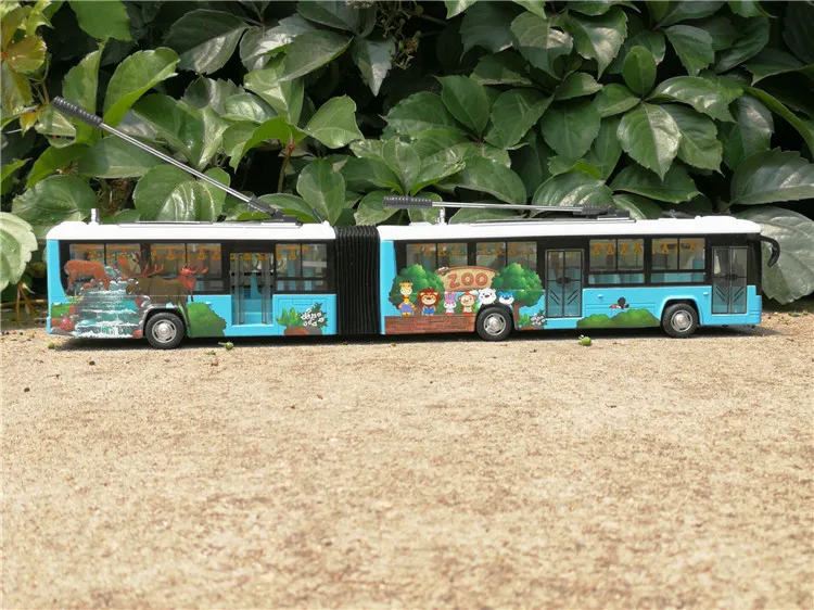 Высококлассная модель городского троллейбуса с двойным автобусом 1:48 из сплава