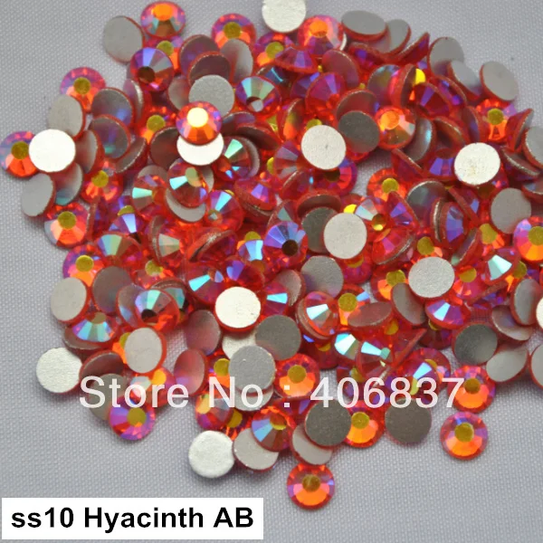 Бесплатная доставка! 1440 шт./лот ss10 (2 7 2 9 мм) Hyacinth AB плоская задняя крышка для