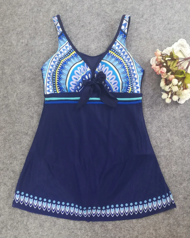 Large Size Padded Tankini Swimsuit Vintage One Piece Plus Ladies Swimwear Summer Beach Monokini Push Up Dress Suits | Спорт и