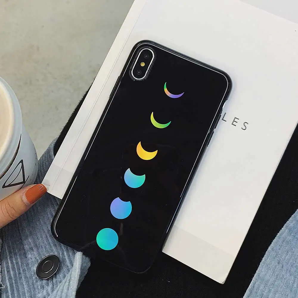 Чехлы Boucho для телефонов iphone XS MAX X XR Модный чехол с лазерным узором Eclipse 8 7 6 6s Plus