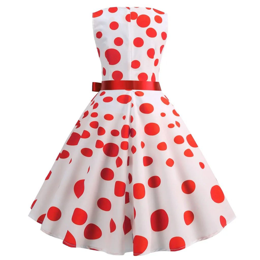 Женское винтажное платье без рукавов с принтом повседневное вечернее для