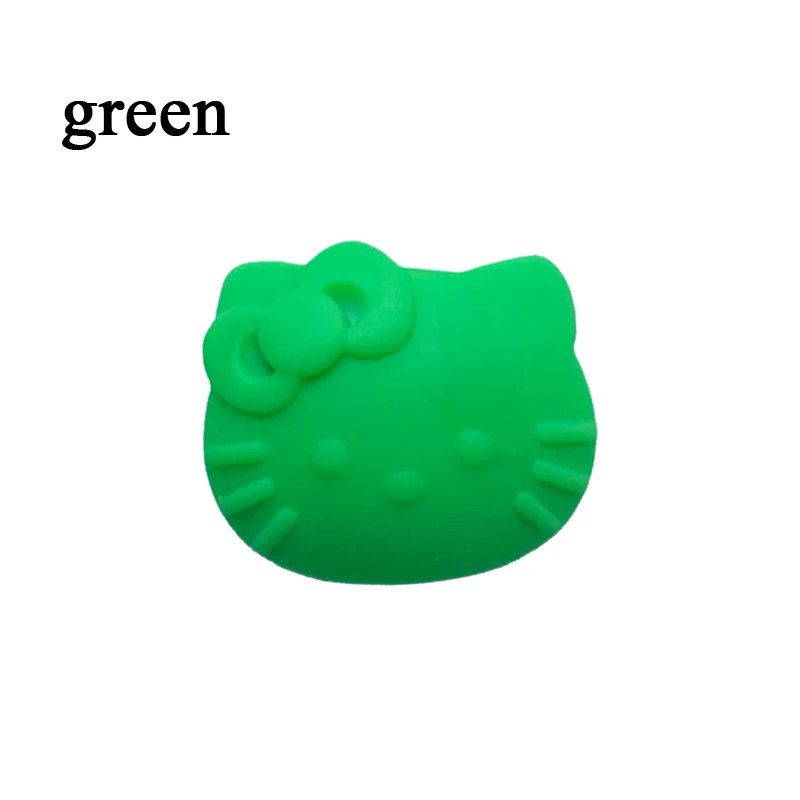 green 20 шт./лот мультфильм hello kitty Силиконовый бисер ребенок Прорезывание Зубов Бисер безопасный пищевой сорт для кормления Жевательная Кошка Китти Силиконовые Бусины - Цвет: green