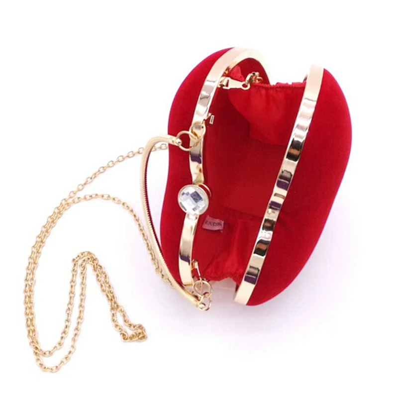 В форме сердцы чёрная/красная вечерняя сумочка Для женщин Свадебные милые сумки