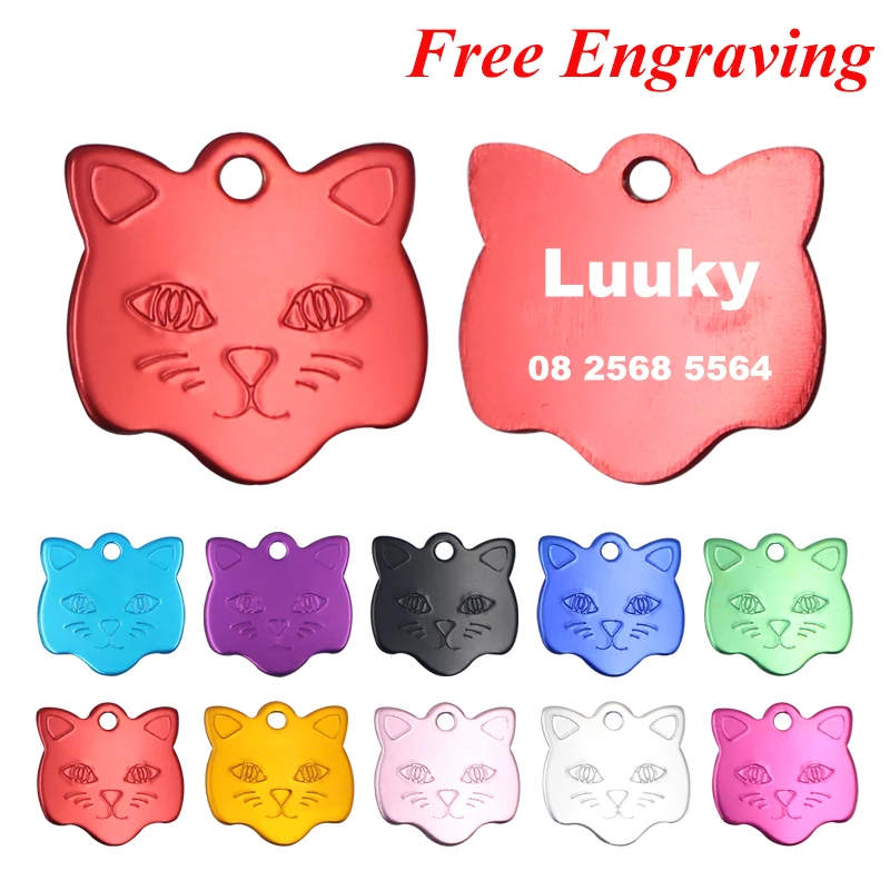 

2Pcs/Lot Customized Dog Tags Engraved Dog Collar Pendant Personalized Dog ID Tags Custom Pet Tag For Dog Cats 23*23mm