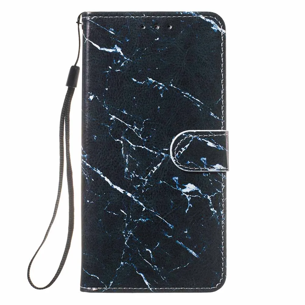 Black Marble Милый чехол-кошелек с рисунком для телефона huawei Honor 7S Play 8A P30 P20 Lite Y5 Prime Y6 Y7 Pro View 20 - Цвет: Black Marble