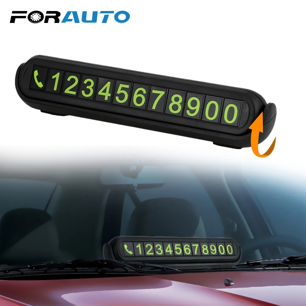 FORAUTO Автомобильная Временная парковочная карта, светящаяся телефонная номерная карта, скрытая номерная пластина с ароматом, Универсальная автомобильная наклейка