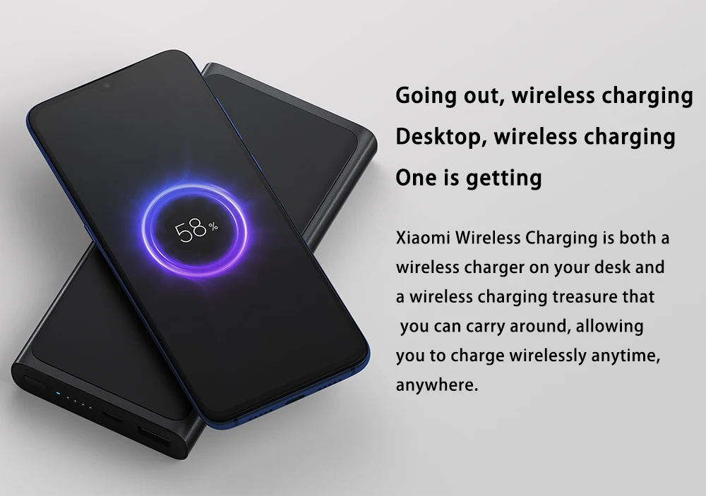 Xiaomi, новинка, 10000 мА/ч, беспроводной внешний аккумулятор, быстрая зарядка, беспроводное зарядное устройство, быстрая зарядка, usb type-C, для iPhone, samsung