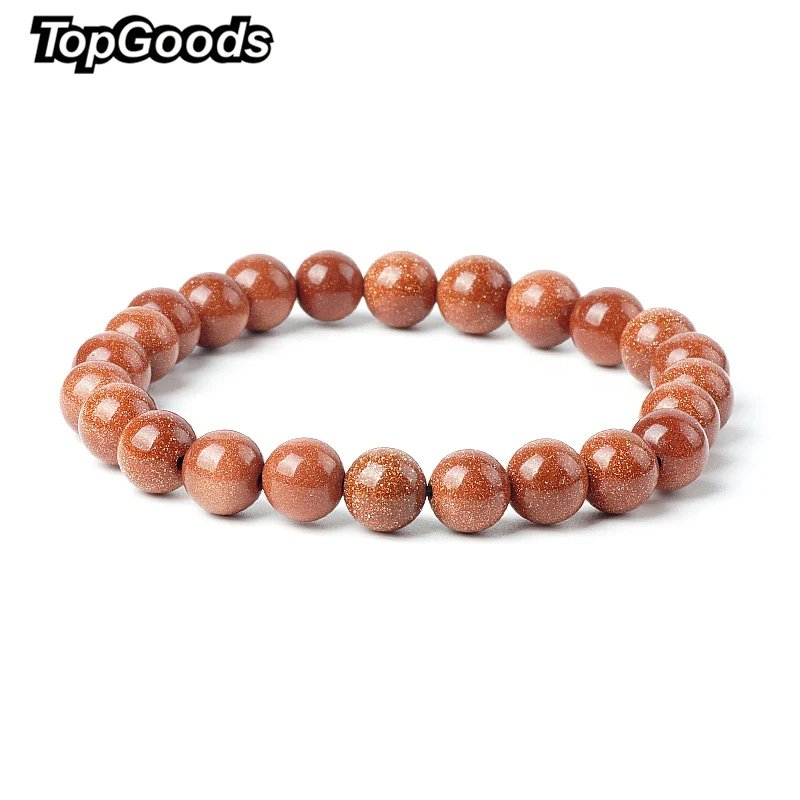 Новинка 2018 браслет из натурального золотистого авантюрина с подвесками бусин и