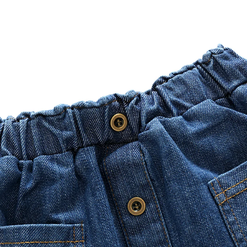 2018 комплекты одежды для девочек хлопковая Футболка + джинсовая юбка 2 шт. детская