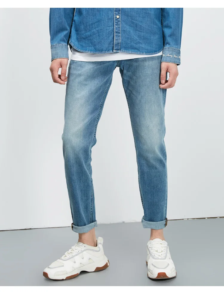 JackJones мужские стрейч Светильник Цвет Slim Fit обтягивающие джинсы с буквенным принтом-219232505