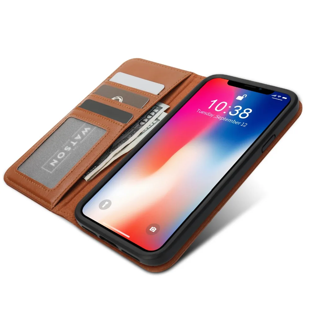 Чехол Jisoncase для iPhone X из искусственной кожи чехол мобильного телефона карман карт