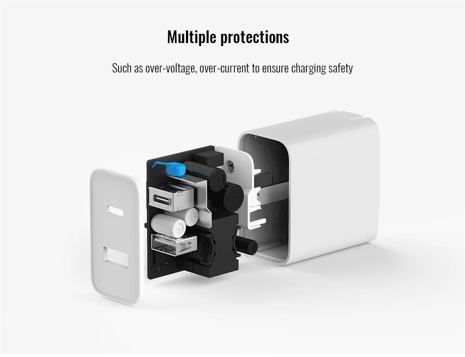 Xiaomi USB зарядное устройство USB-C 30 Вт(макс.) USB-A 27 Вт(макс.) зарядное устройство умный выход type-C порт USB PD 2,0 QC 3,0 Быстрая зарядка