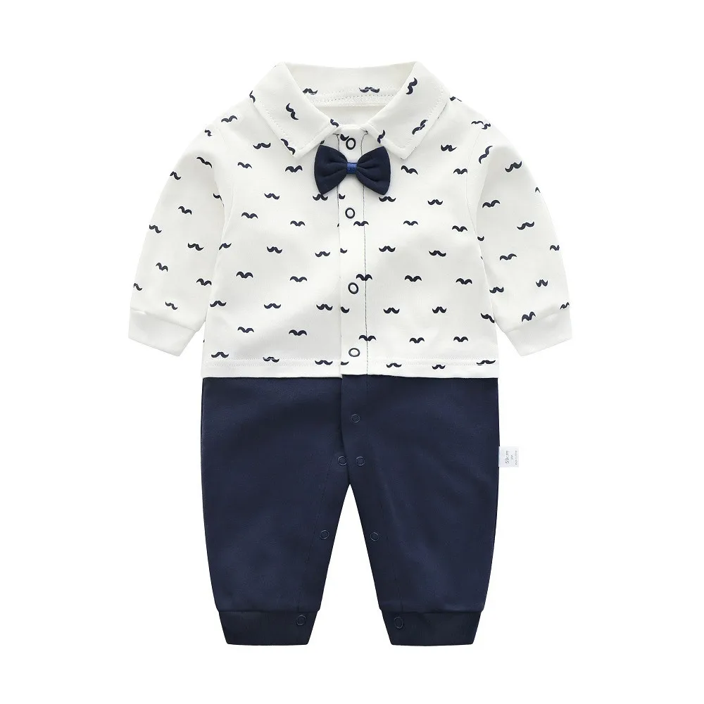 

Spring Autumn Newborn Baby Clothes Cotton Long Sleeve Gentleman Style Baby Rompers Infant Clothing For 0-1T Toddler Jumpsuits
