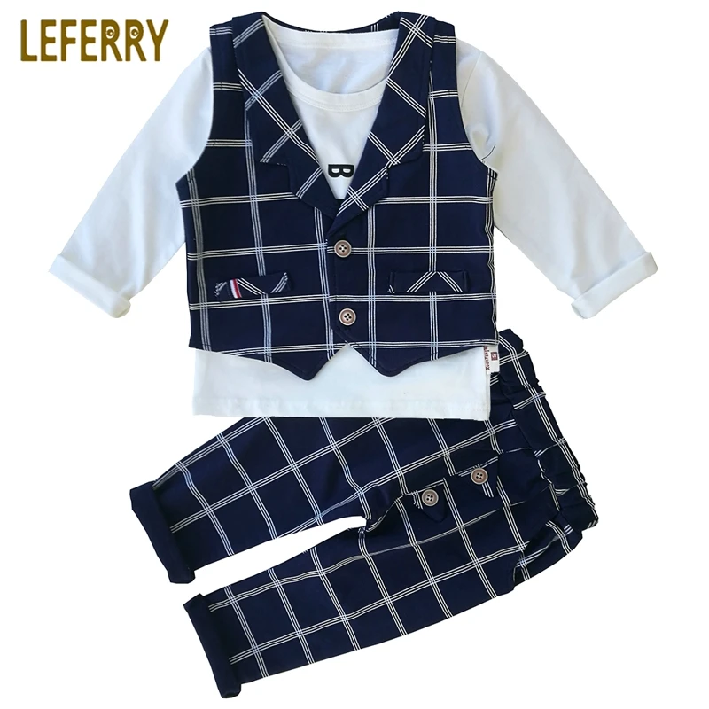 Костюм для маленьких мальчиков комплект из 3 предметов детская одежда Комплекты