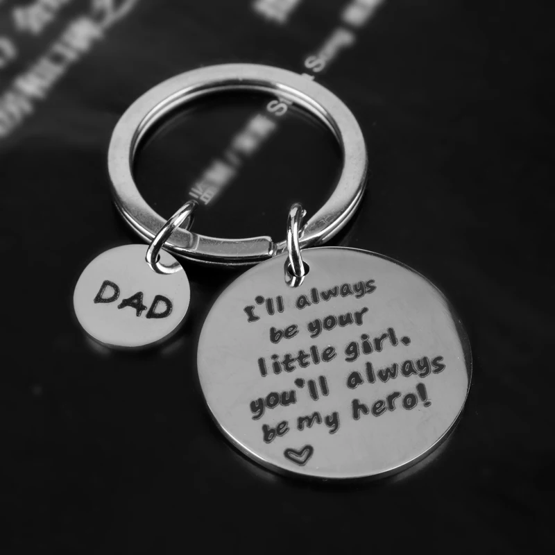 Новейшая модель Father's Day папа брелок &quotя всегда будет ваша маленькая девочка вы