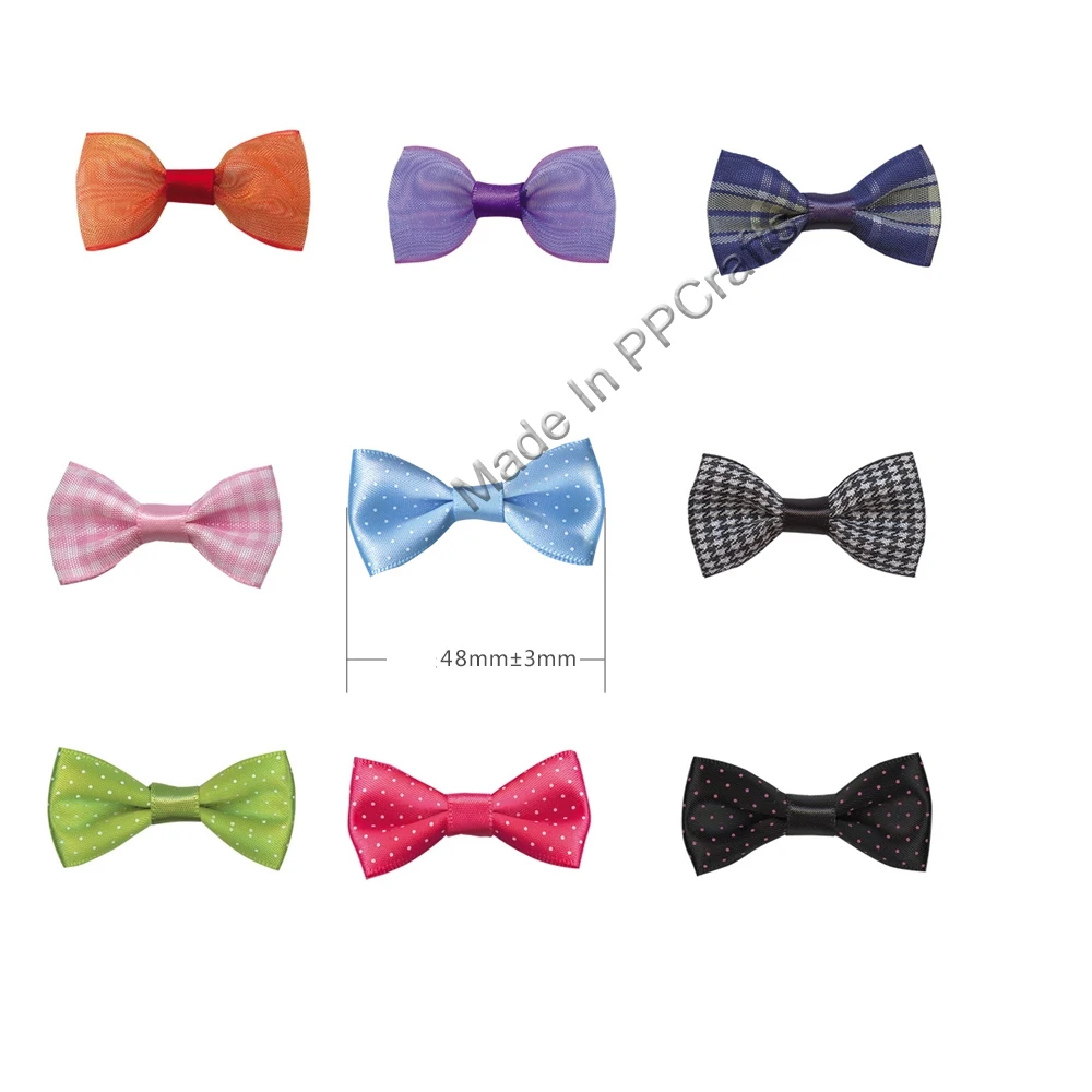 48 мм атласная двойная/в горошек/корсажная лента с розовым узлом для упаковки