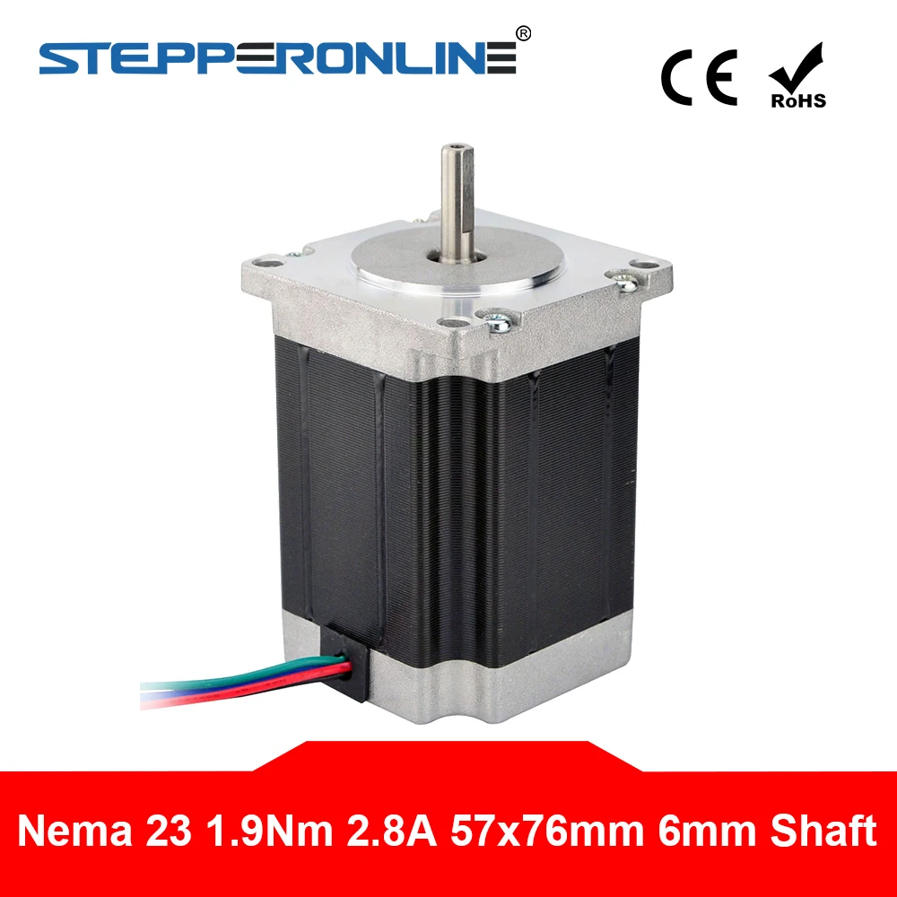 Nema 23 шаговый двигатель биполярный 1 9 нм (269 унций. Дюйм) 57x57x76 мм 4 провода для