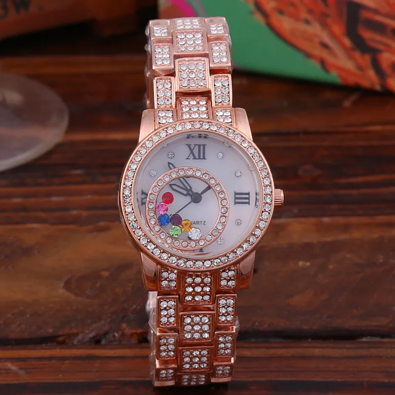 

Hot Sale NewWaterproof full Rhinestone Crystal Fashion multicolor Crystal Ladies quartz watch Women Wrist Watch Female watches
