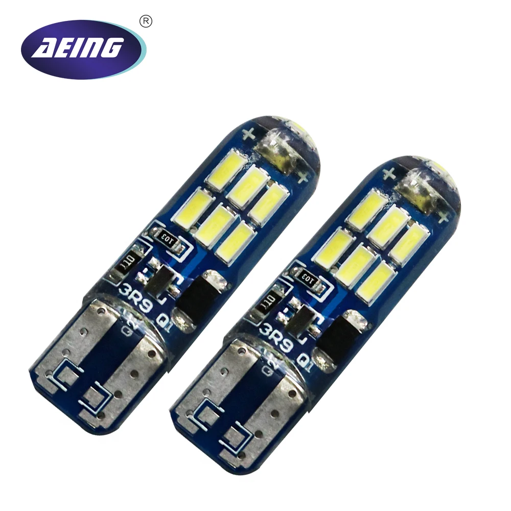 

AEING 2x Car T10 LED Bulb W5W 194 White Silicone 15SMD Car Interior Bulb/License Plate Light/Car Reading light For Universal 12V