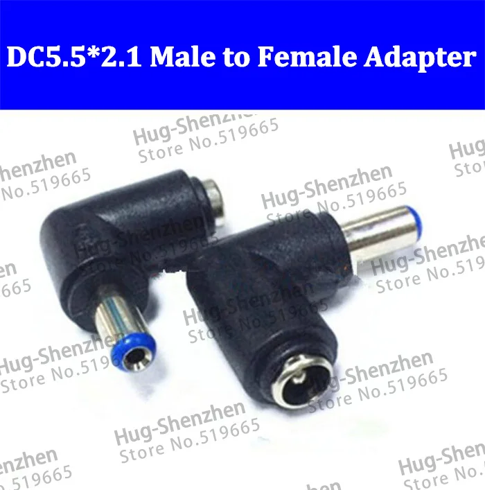 

90 Degree Angled 12V DC5.5*2.1mm DC Plug Female to Male Charger Power Adapter for laptop ---100pcs/lot