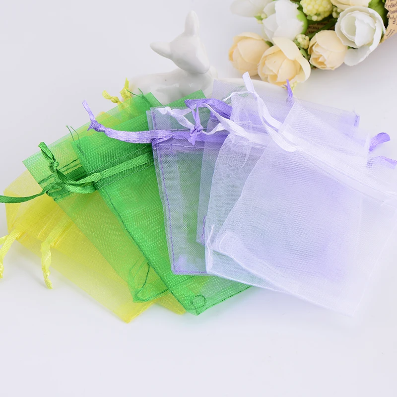 50pcs/lot 23 colors Drawable Organza Bags 9x12cm Party Wedding Gift Bag Jewelry Packaging Display &amp Pouches Multicolors | Дом и сад