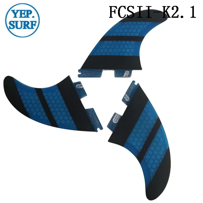 FCS2 K2.1 плавники доски для серфинга FCSII k2.1 Стекловолоконные соты синий цвет набор