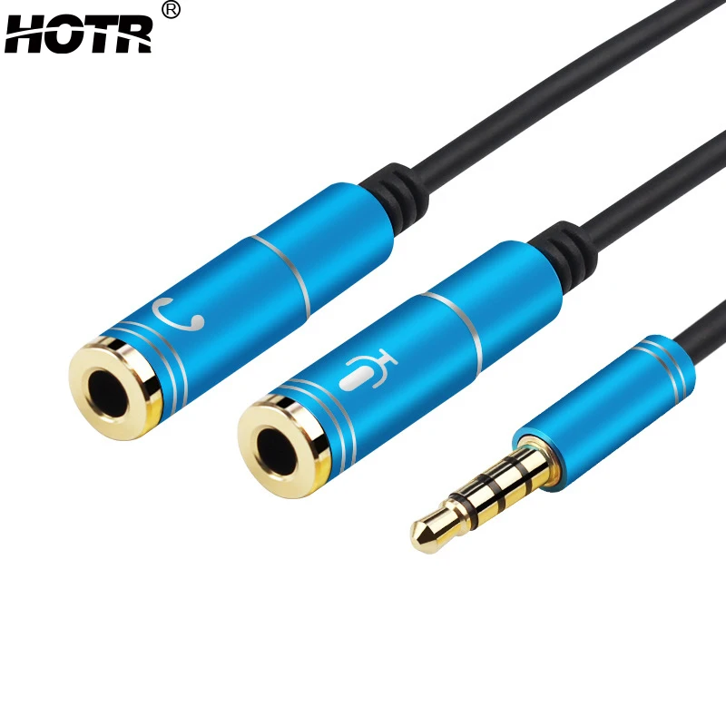 Earphone &amp Micphone Adapter 3.5mm Audio Aux 1 Male to 2 Female Headphone Extension Cable Connected Cord Y Splitter Laptop PC |