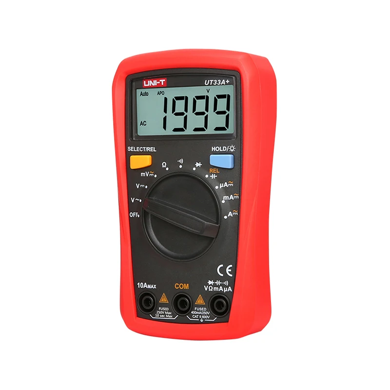 UNI T UT33A + Карманный цифровой мультиметр Подсветка ЖК дисплей AC DC Вольтметр