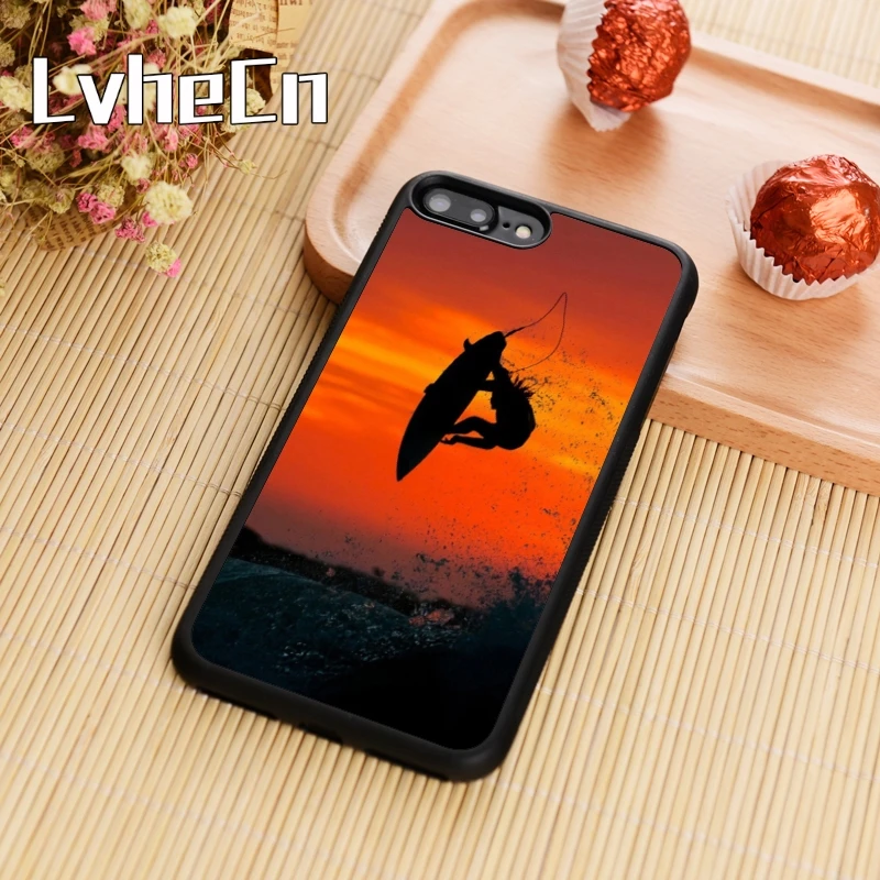 LvheCn серфинг потрясающий силуэт заката Серфер чехол для телефона iPhone 11 Pro X XR XS MAX 6 7