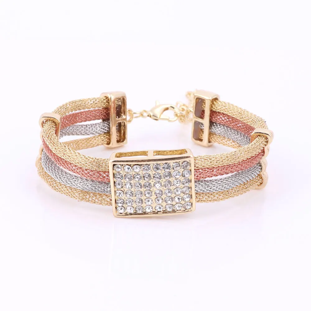 Женские Ювелирные наборы ожерелье серьги золотой цвет браслет кольцо ювелирные