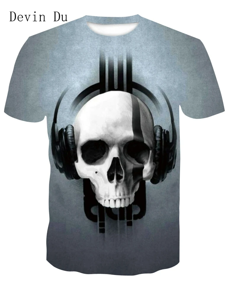 Футболка Devin Du Thunder Skull европейские размеры мужские и женские летние футболки в
