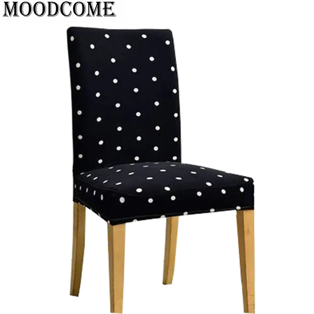 Removable Printing White Dot Chair Cover Spandex Stretch Elastic Covers for Restaurant Wedding Banquet Hotel Dining | Дом и сад