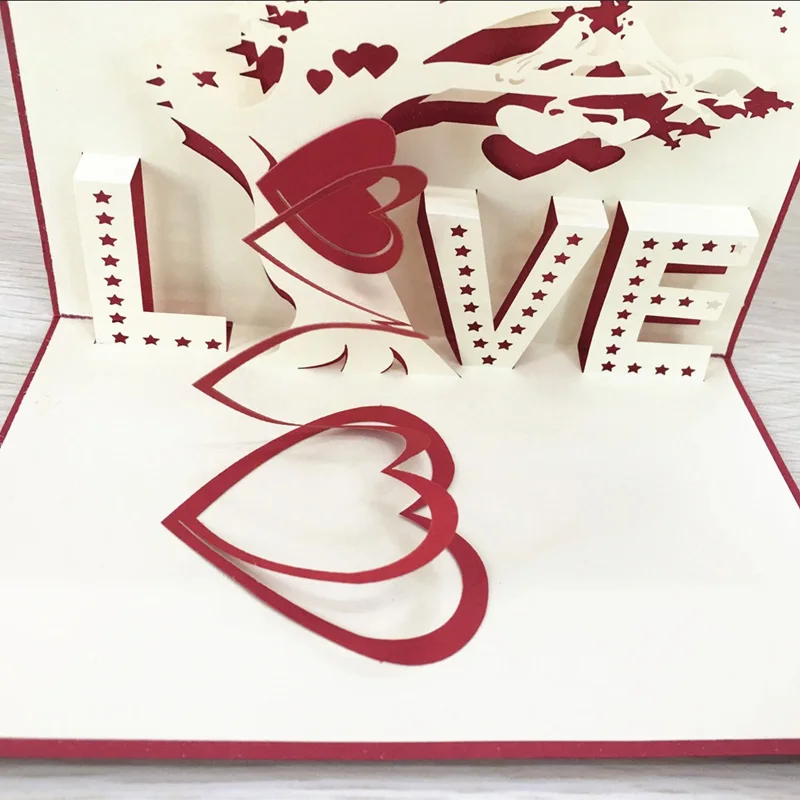 3D Поздравительные открытки с надписью Love Tree 1 шт.|greeting cards|3d greeting cardgreeting cards with envelope