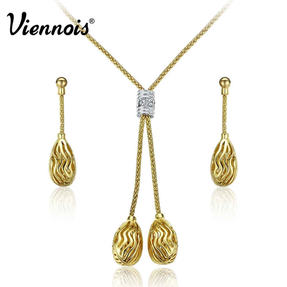 Viennois Золото/Посеребренная Выдалбливают Комплект Ювелирных Изделий для Женщин