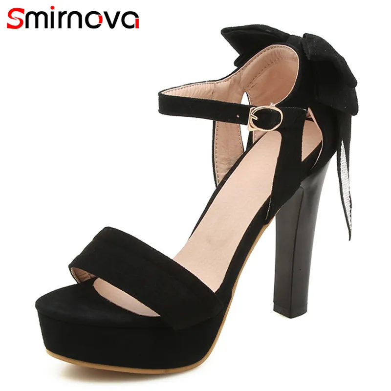 Smirnova 2018 модные летние женские сандалии большого размера туфли на высоком каблуке