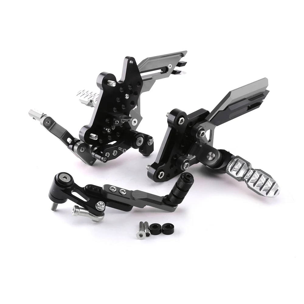 SMOK для Honda CBR650F CB650F Мотоцикл с ЧПУ Алюминиевый сплав Подставка для ног подножки задние наборы Rearset - Цвет: Titanium