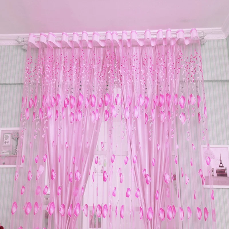 pink Современные Тюль Шторы s гостиная s детская спальня двери кухня марли детская драпировка занавес Настенная Наклейка для детской комнаты - Цвет: pink