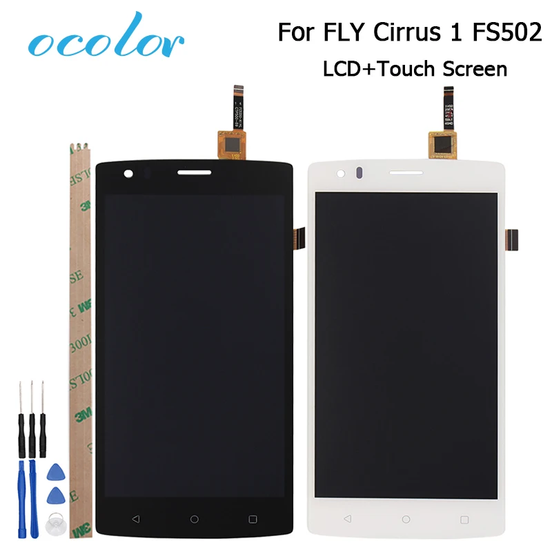 Ocolor 5 0 дюйма Foe FLY FS502 Cirrus 1 ЖК дисплей и сенсорный экран 100% хороший в сборе Замена +