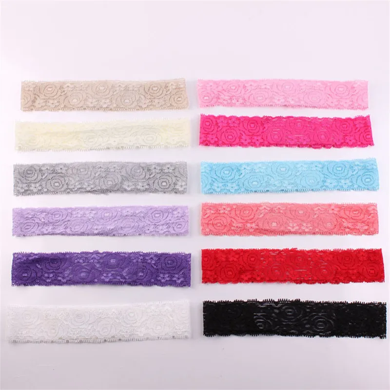 10pcs Lace Knitted Hairband ribbon hollowed elastic lace band in floral pattern soft Headband DIY Accessories Fashion Head wrap | Мать и