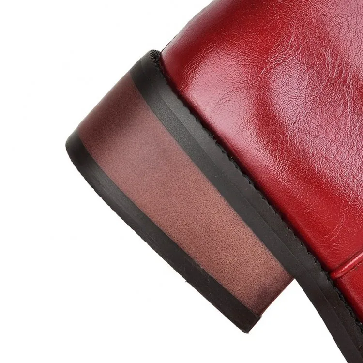 2018 New Retro Side Zipper Flat Bottom High-heeled Women's Boots Low-heeled Martin's Custom Larger Code 32 33 40 41 42 43 | Обувь
