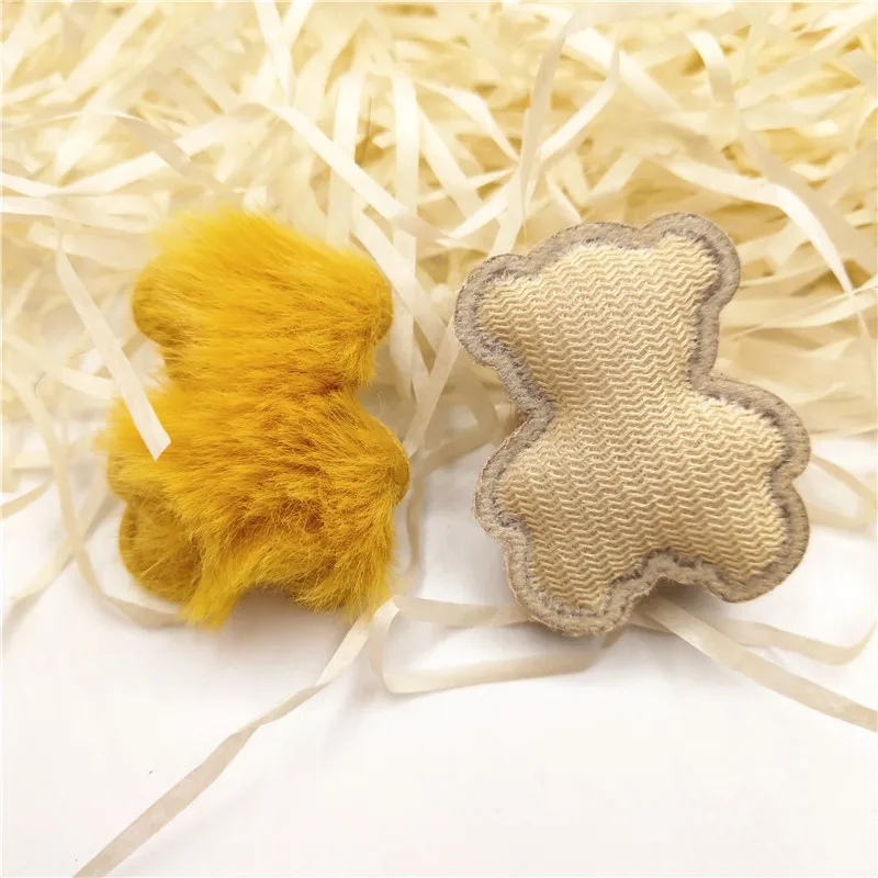 10pcs/lot Furry Felt bear Padded Appliques For Clothes Sewing Supplies DIY Craft Decoration Baby Headwear Accessories | Дом и сад