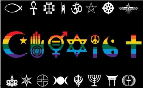 Coexist Радуга мир любовь права человека религиозный гей гордыня флаг 3ft x 5ft