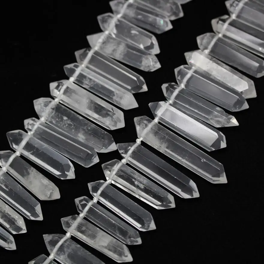 Высокое качество прозрачный кварцовый кристалл Топ просверленные двойные ручки