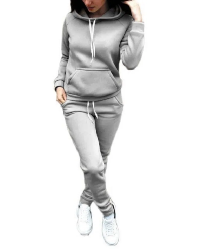 

New Long Sleeve Patcwork Top Pants 2 Piece Sets Women Tracksuit Sportswear Hoodies Sweater Suits Sporting Suit Women