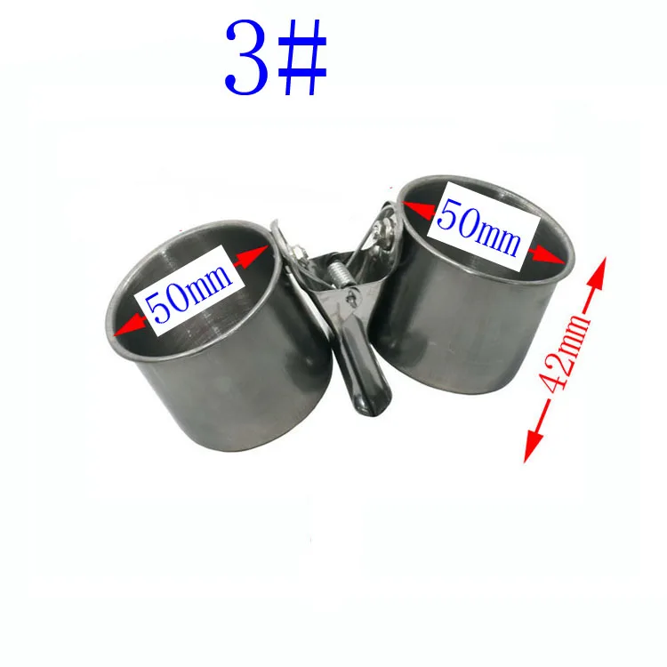 5 шт. подача воды пищи птица двойные чашки с зажимом из нержавеющей стали клетка