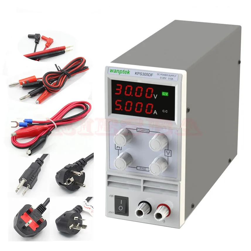 Wanptek KPS305DF 4 цифры светодиодный DC Питание для детей, на возраст от 0 до 30 V/0-5A 110 V-230 V 0,1 V/0.001A Цифровой Регулируемый