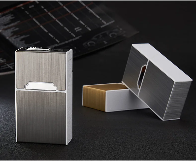 Портативный двойной Arc USB чехол для электронной сигареты с зажигалкой 20 шт. держатель для прикуривателя гаджеты для мужчин коробка для сигарет