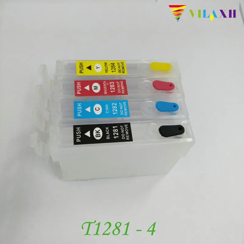 

vilaxh T1281 Refillable Ink cartridge For Epson T1281 - T1284 Stylus S22 SX125 SX130 SX230 SX235W SX420W SX425W SX435W Printer